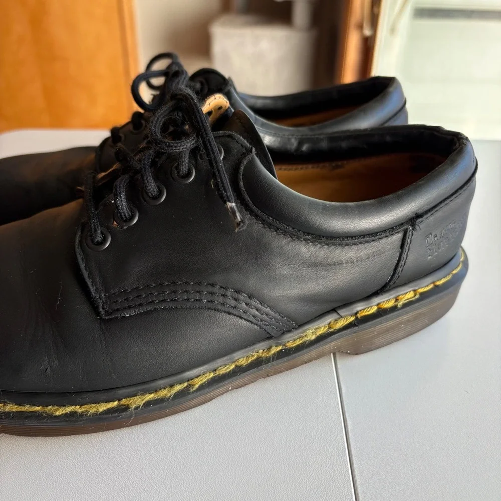 Dr. Martens 8053 Padded‎ Collar Oxford Mens Size 9 Black Made In England Vintage